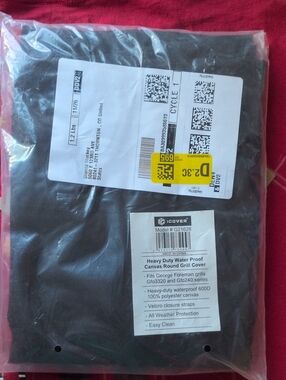 Heavy Duty Water Proof Canvas Grill Cover - Black